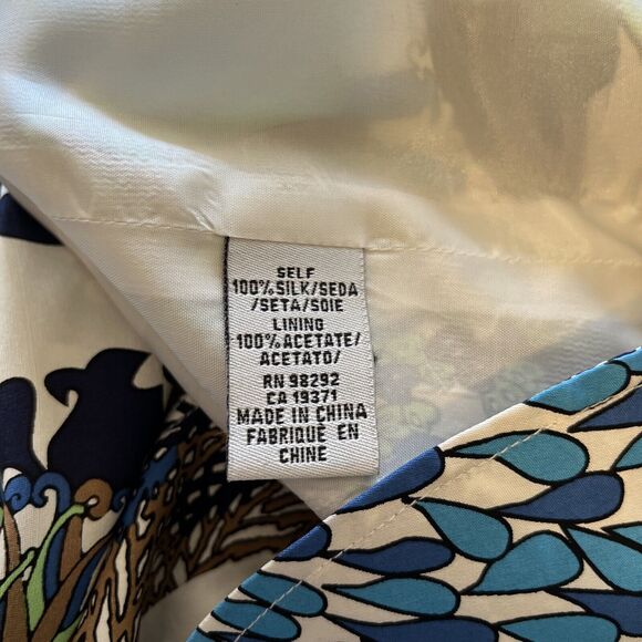 TIBI NEW YORK printed‎ silk blouse under the sea print in white size 6? - Picture 7 of 8